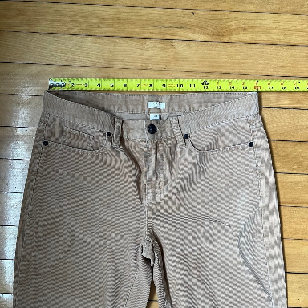 J.Crew Tan Corduroy Stretch Straight Leg Pants Size 30 Khaki Brown - Picture 6 of 6